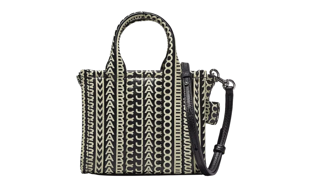 Marc Jacobs Monogram Leather Crossbody Tote Bag "BLACK/WHIT" H052L03FA22-005