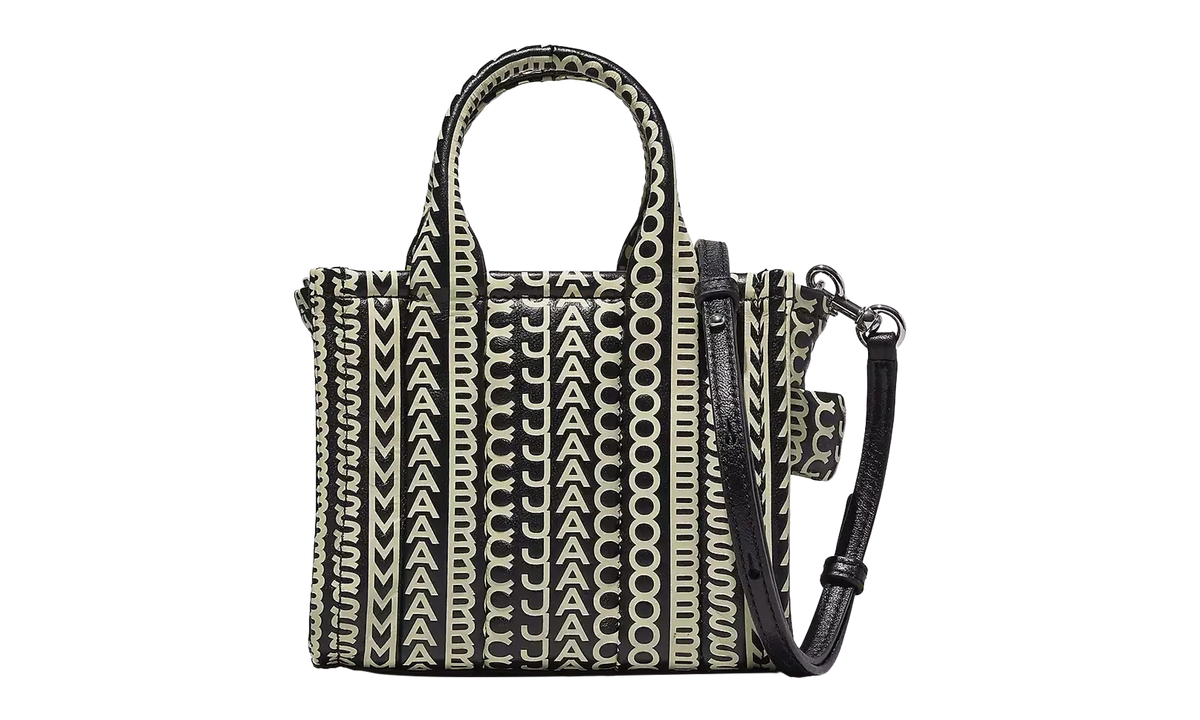 Marc Jacobs Monogram Leather Crossbody Tote Bag "BLACK/WHIT" H052L03FA22-005