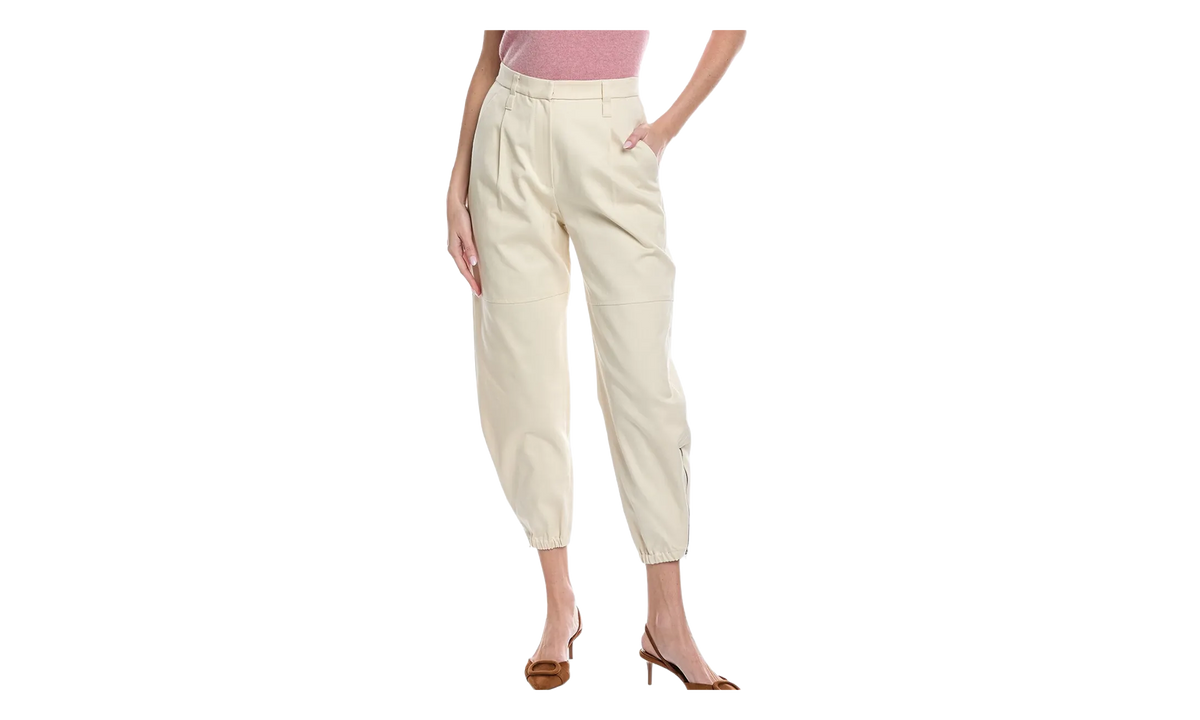 BRUNELLO CUCINELLI Tapered Trousers With Pleats WMNS "Cream" BRUN257