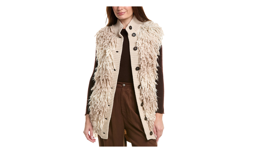 Brunello Cucinelli Textured Knit Buttoned Vest WMNS "Beige" BRUN829