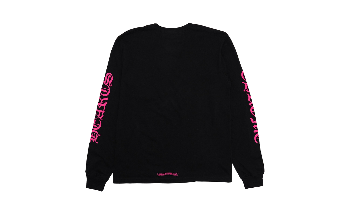 Chrome Hearts Neck Logo Long Sleeve Pocket T-Shirt "Black/Pink" CHRM0402