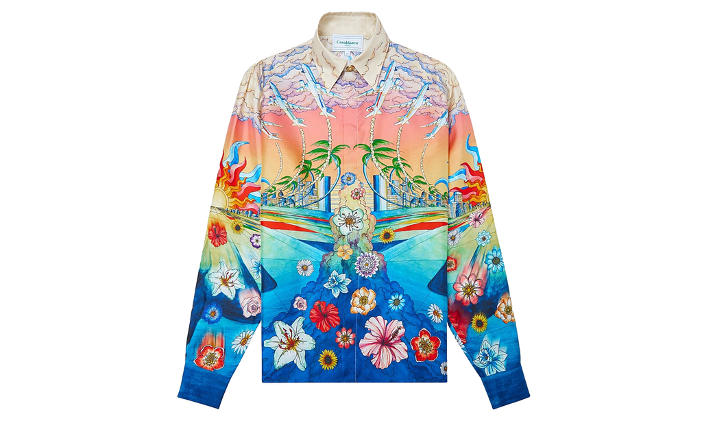 Casablanca L'Envol Silk Shirt "White / Multi" MF23 SH 021 03