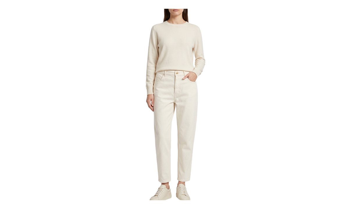 Brunello Cucinelli Relaxed Cotton Trousers WMNS "Off White" BRUN1651