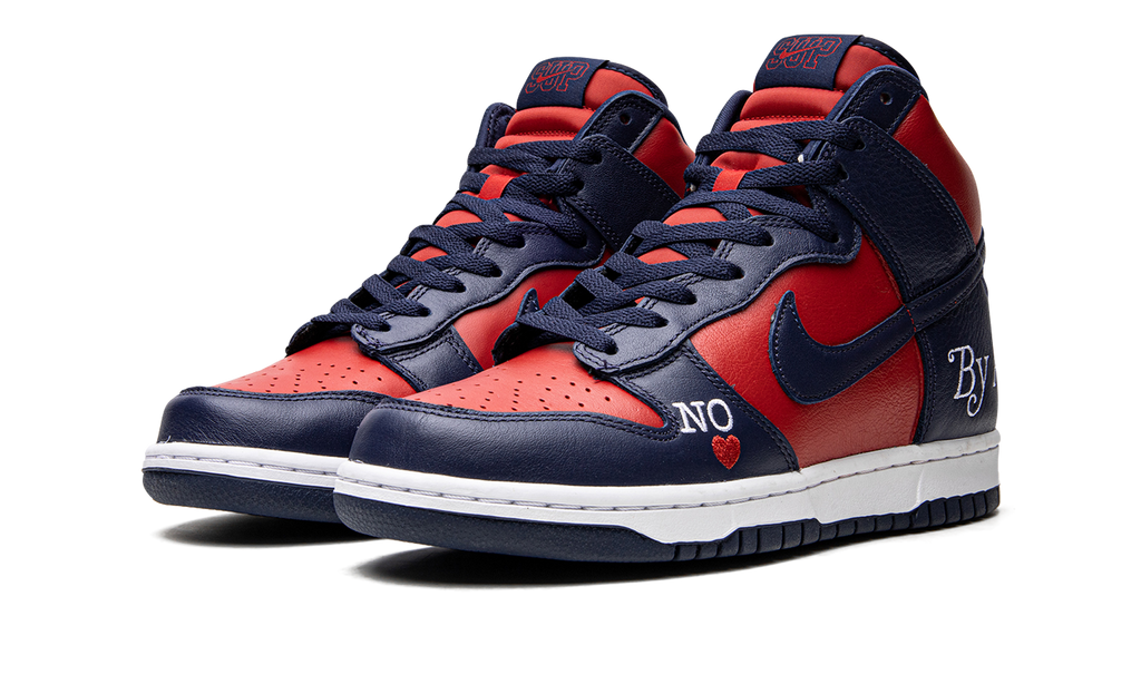 Nike SB Dunk High "Supreme - By Any Means - Navy/Red" DN3741 600