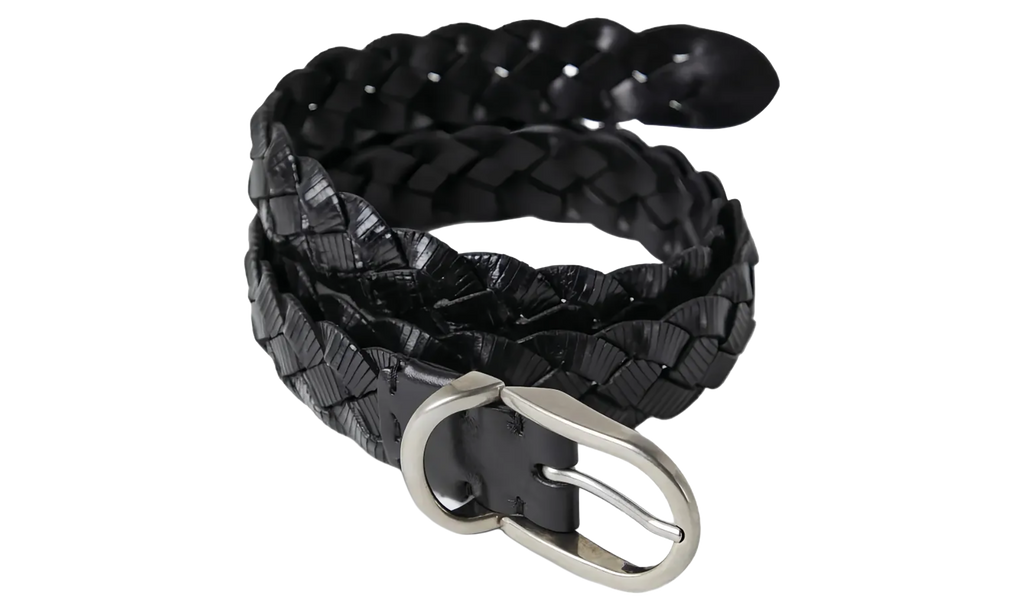 BRUNELLO CUCINELLI Braided Leather Belt "Black" BRUN1181