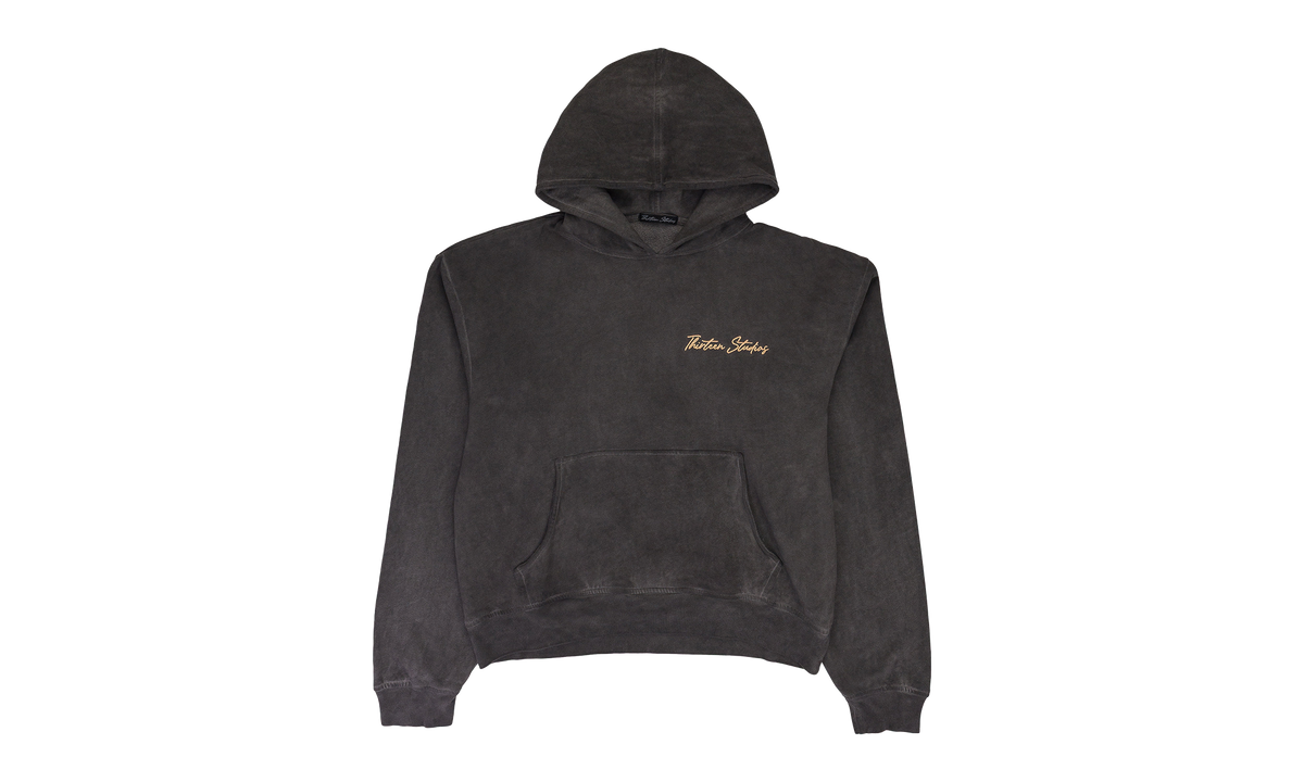 Thirteen Studios OIL WASH HOODIE "Black" OIL WASH HOODIE BLACK