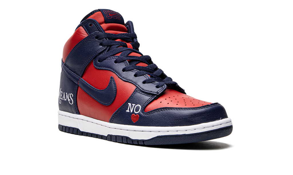 Nike SB Dunk High "Supreme - By Any Means - Navy/Red" DN3741 600