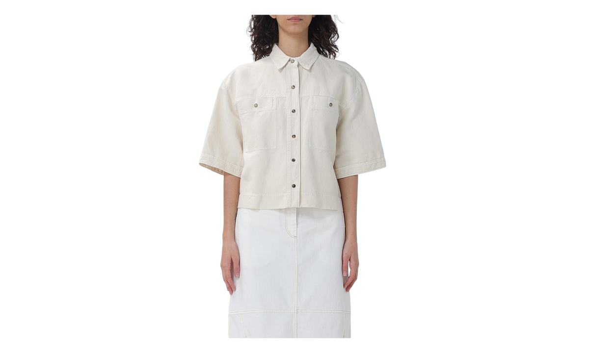 Brunello Cucinelli Boxy Cotton Linen Shirt WMNS "Gesso" BRUN1392