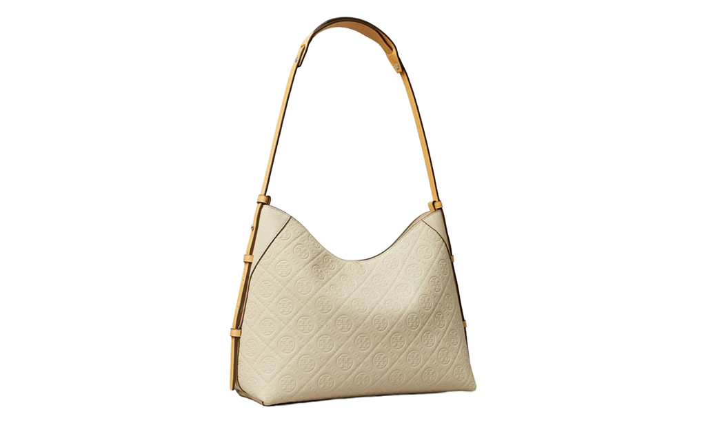 Tory Burch T Monogram Pebble Messenger Bag "Warm White" 169374 100