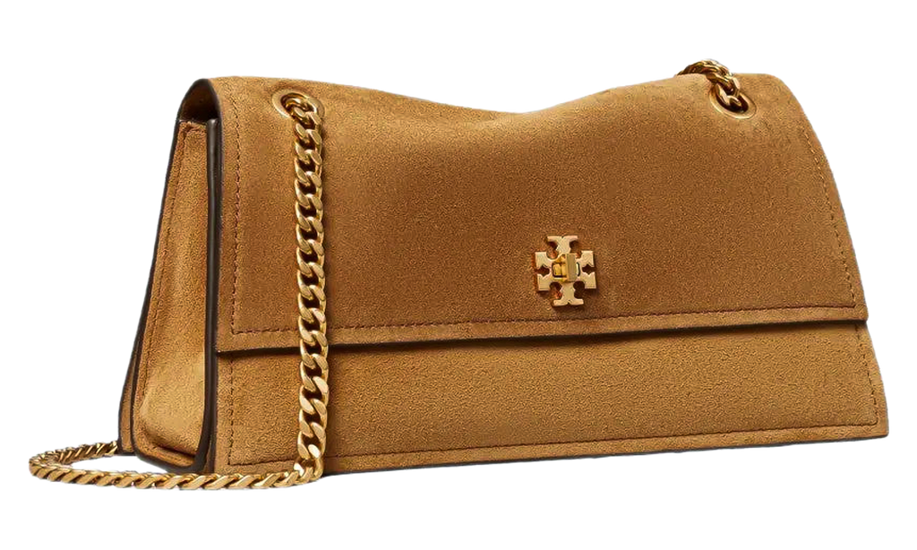 Tory Burch Kira Turnlock Suede Shoulder Bag "Toffee" 178857 200