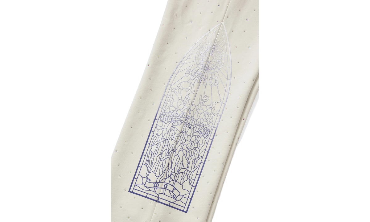 Who Decides War Rhinestone Sweatpants "White" WDW 96678 CRM