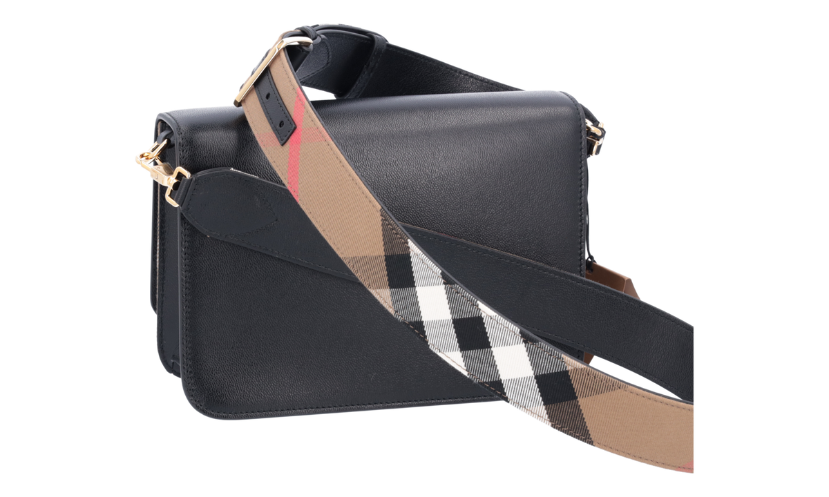 Burberry Mackford Flap Crossbody Bag "Leather Check" 80840251
