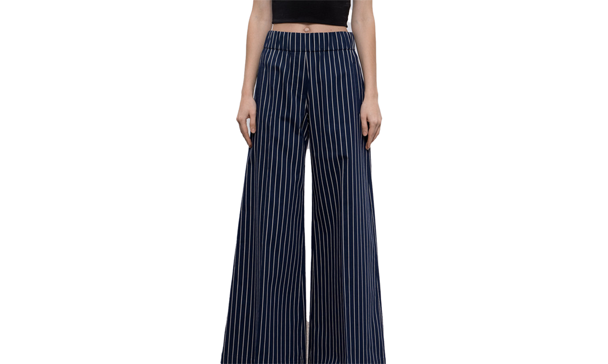 Brunello Cucinelli Striped Wide Trousers WMNS "Blu/Bianco" BRUN1538