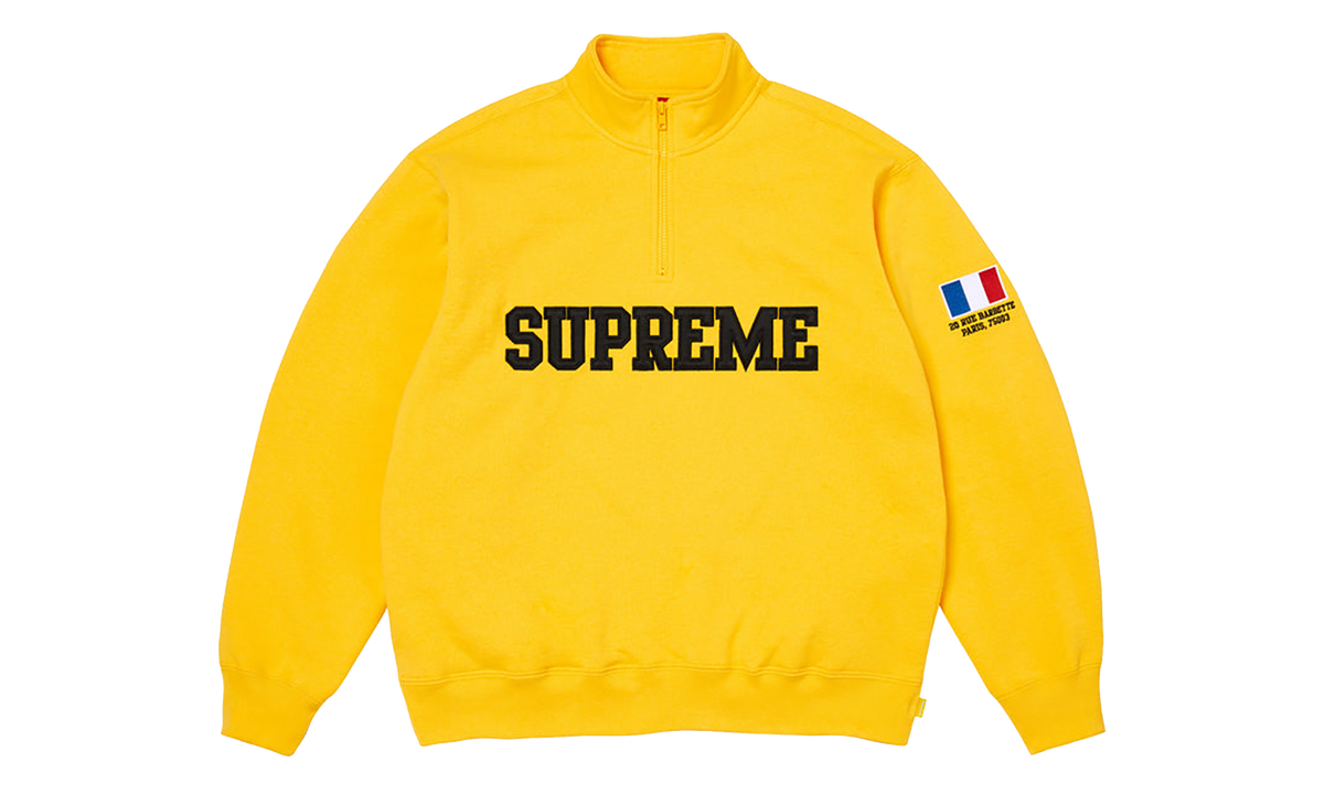 Supreme Shop Flag Half Zip Pullover "SS26 - Yellow - Paris" SU27018