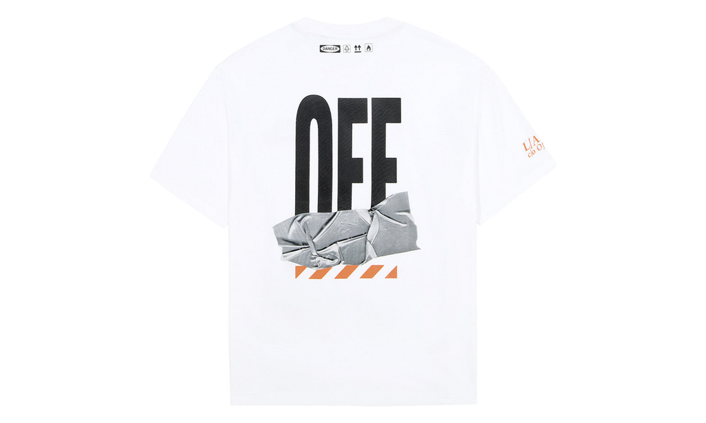 L/Ab C/O Off-White Off Active Duct Tape SS Tee "White/Black/Orange" LABF26T082-WHT