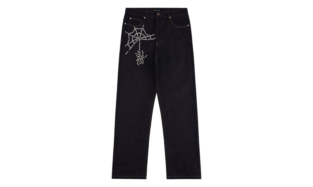 Boredom Kills Spider Raw Denim Jeans "Black" BK019