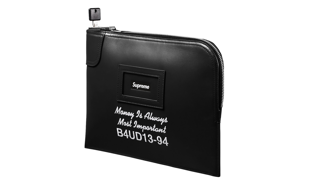 Supreme Leather Money Bag "FW25 - Black" SU27088