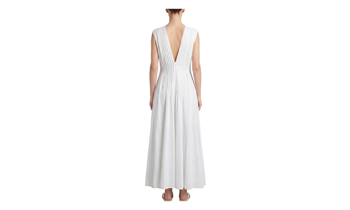 Brunello Cucinelli Belted Deep V Dress WMNS "Bianco Naturale" BRUN1595