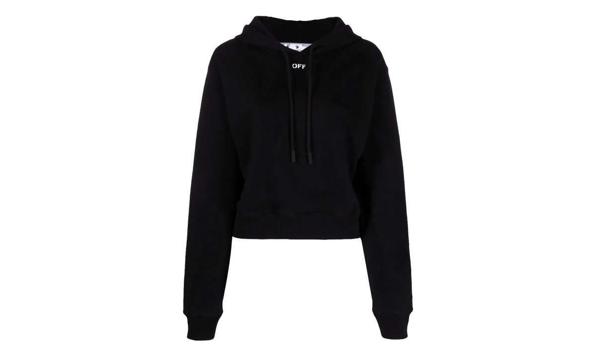 Off-White Off Stamp Cropped Hoodie WMNS "Black" OWBB016C99JER0011001