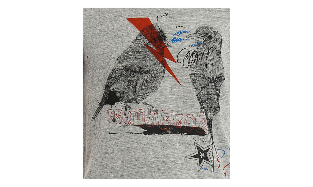Dsquared2 Sketched T-Shirt "Distressed Birds" S74GD0185-S22742-858