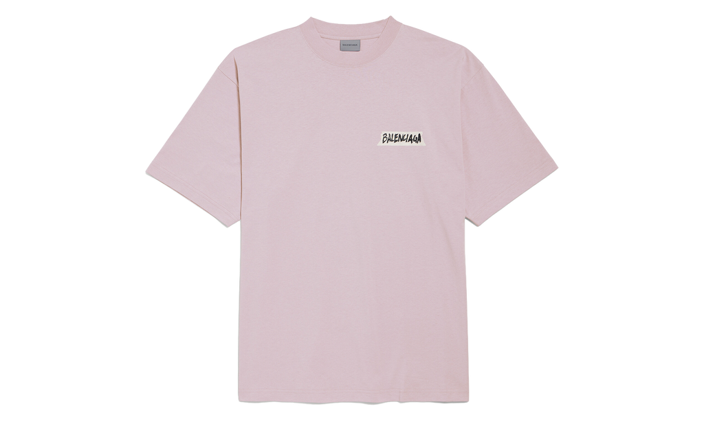 Balenciaga Masking Tape Medium Fit T-Shirt WMNS "Dusty Pink" A00497 TTVL6 5663