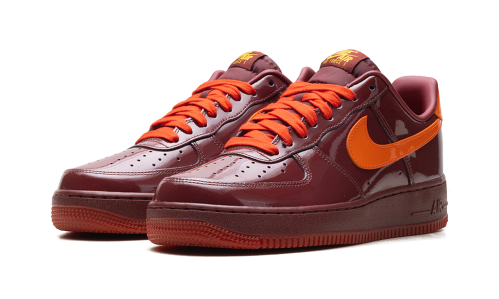 Nike Air Force 1 Low "Patent Leather Dark Team Red Safety Orange" IO4489 601