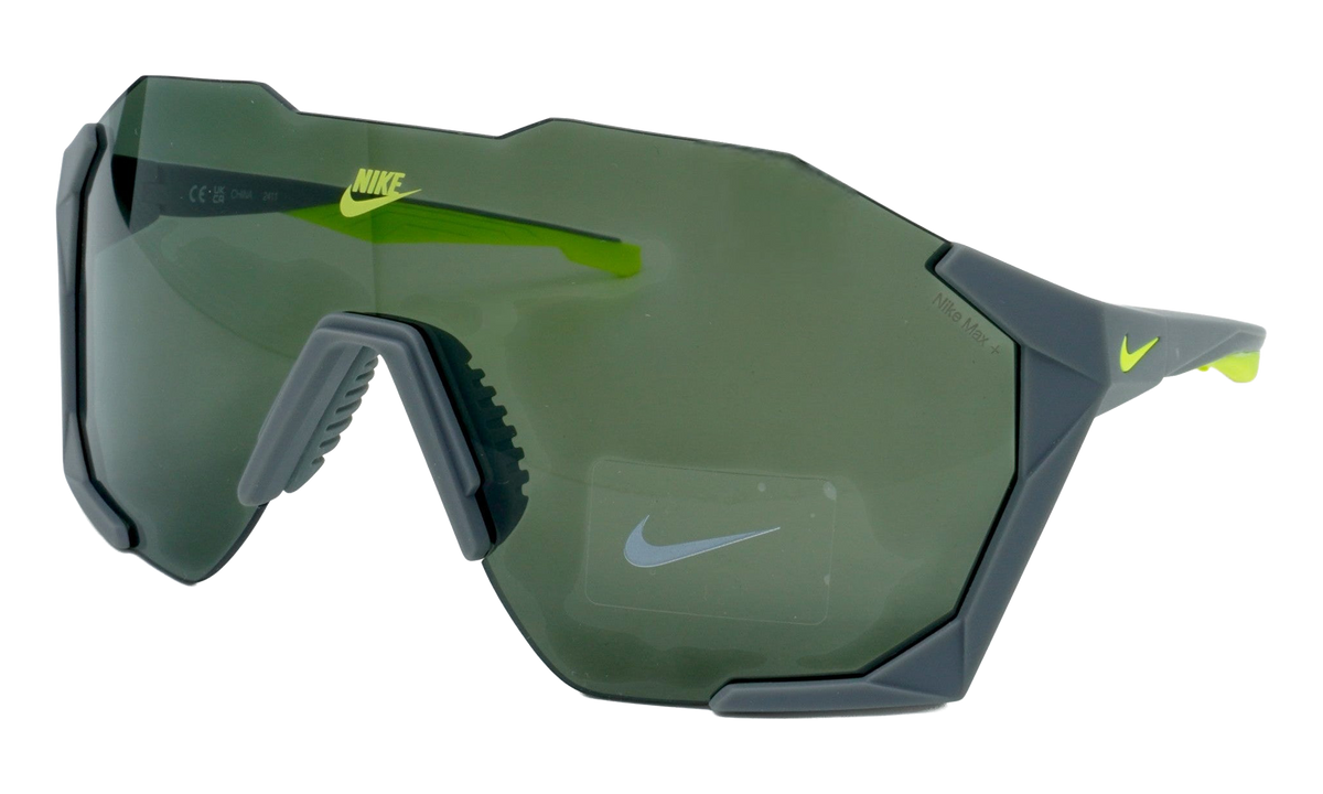 Nike Charged Shield Sunglasses "Matte Smoke Grey / Green" IB3518X 084