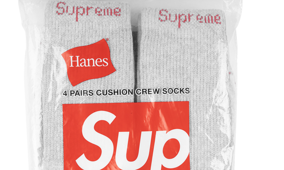 Supreme Hanes Crew Socks "(4 Pack) Heather Grey" SU488