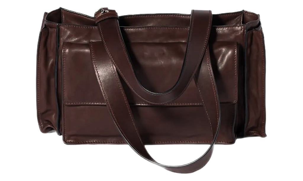 Miu Miu Utilitaire Nappa Leather Shopping Bag "Sienna" 5BG335 2G7Q F0038