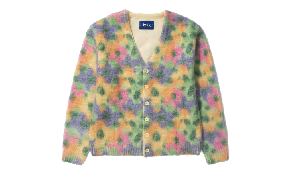 Awake Ny Floral Mohair Printed Cardigan "Mustard" AWK SP22 SW001 MUSTM
