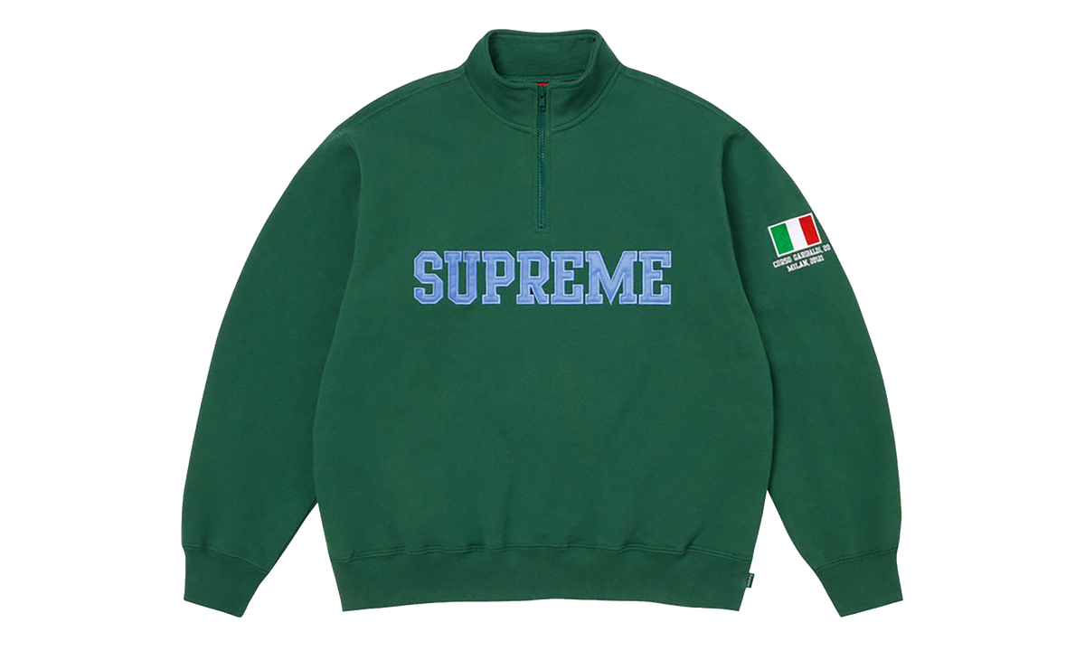 Supreme Shop Flag Half Zip Pullover "SS26 - Dark Green - Milan" SU27014