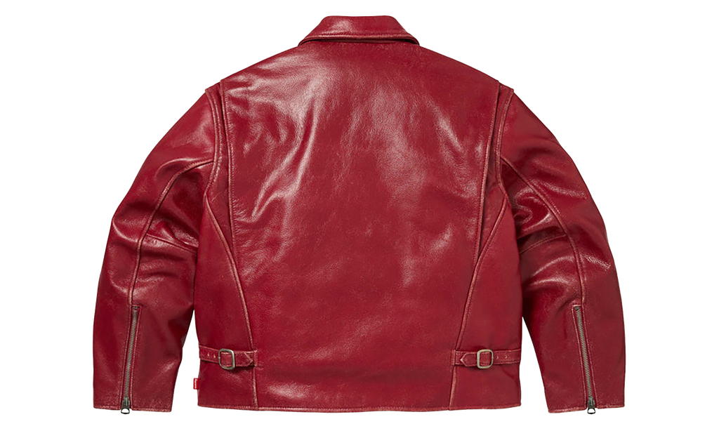 SUPREME Schott Ditressed Leather Jacket "FW26 - Red" SU28440