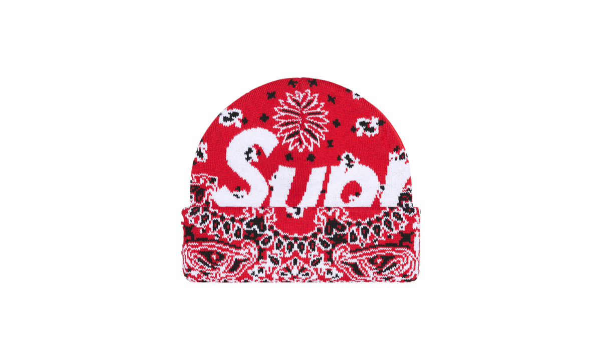 Supreme Bandana Big Logo Beanie "FW24 - Red Bandana" SU898