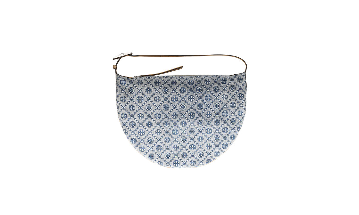 Tory Burch T Monogram Denim Balloon Bag "Powder Blue" 181549 400