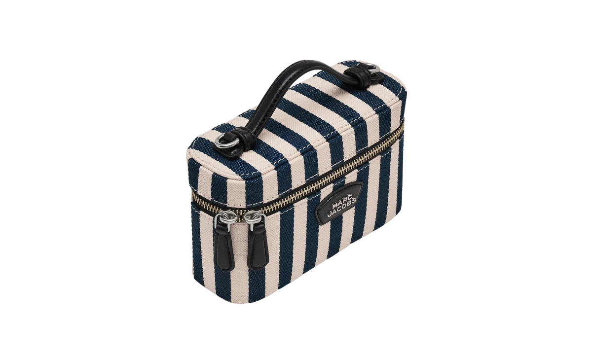 Marc Jacobs Stripe Canvas Everyday Logo Slg Vanity Bag "Blue Sea Multicolor" 2S6HCR005H02 455