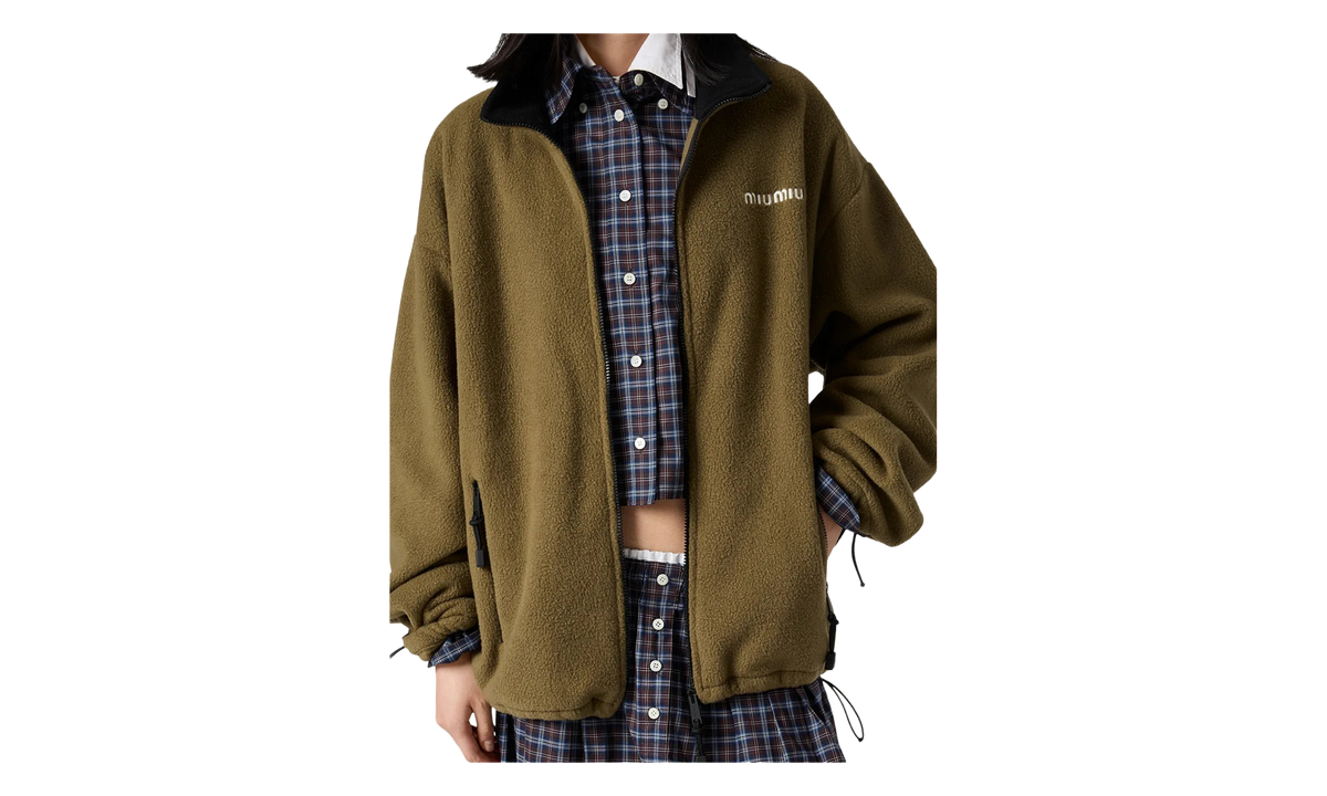 Miu Miu Fleece Zipper Jacket WMNS "Forest Green" MJL042 18E3 F0161