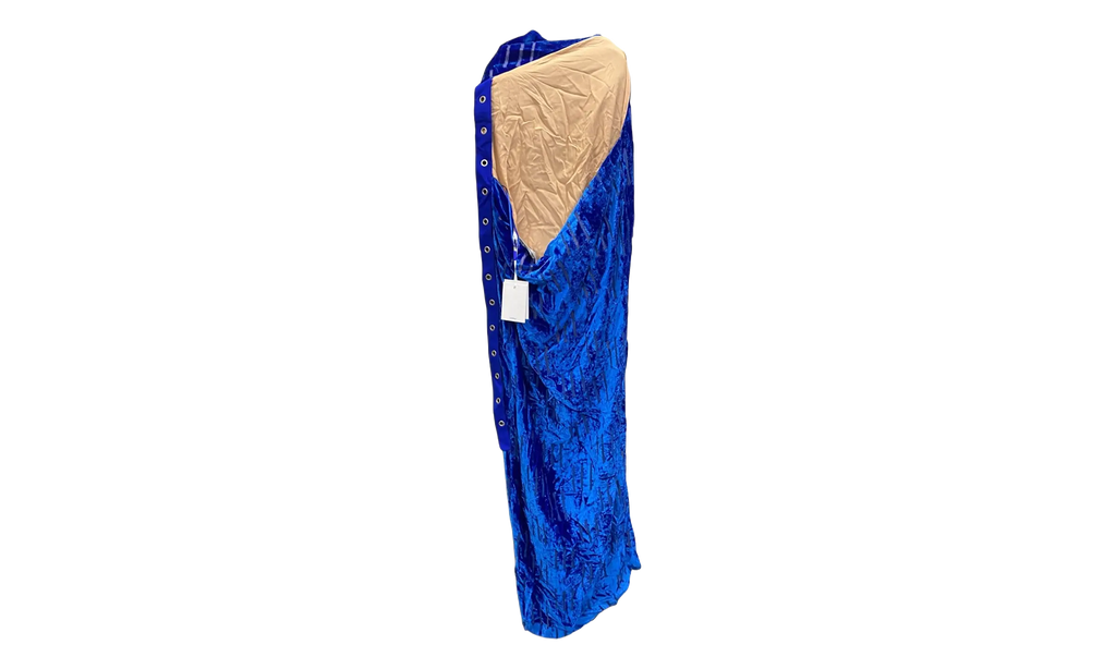 Off-White Velvet Shibori Belt Long Dress WMNS "Blue" CH OW OS 01022