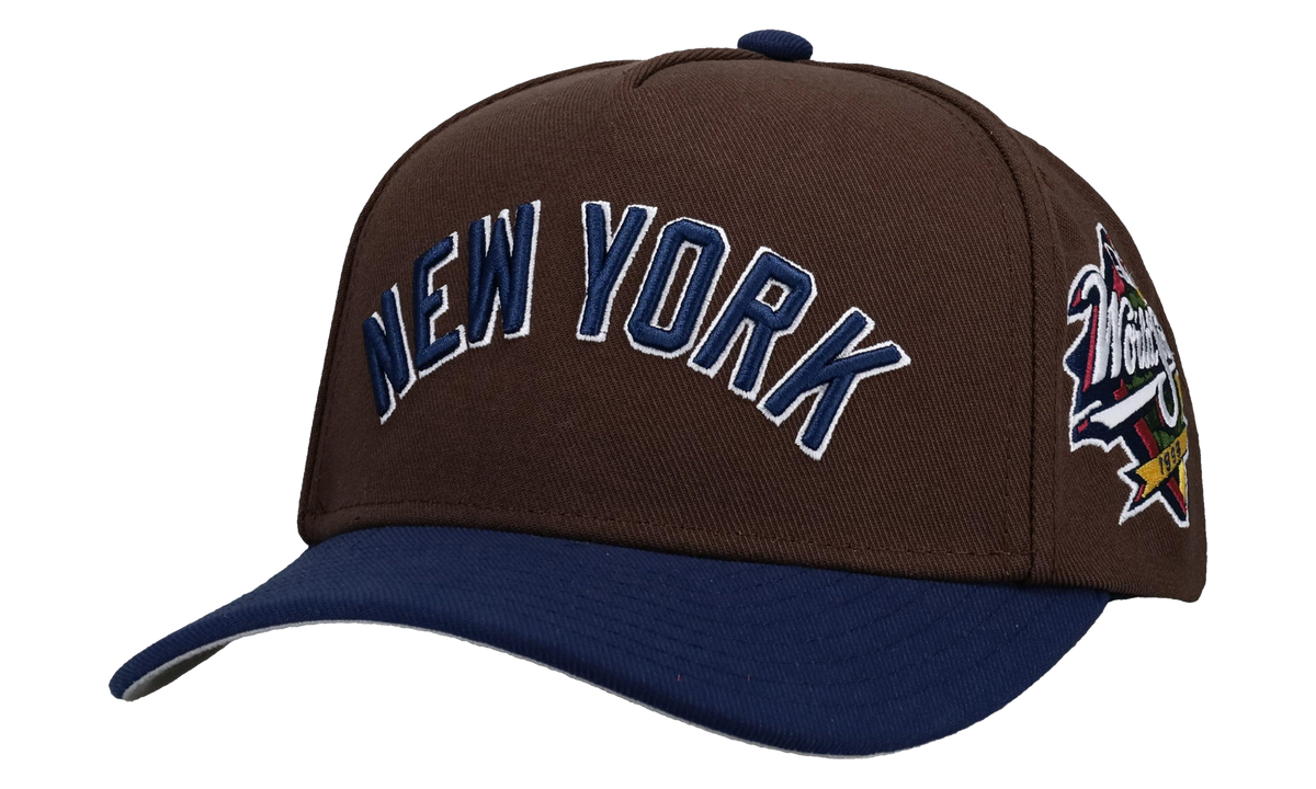 MITCHELL & NESS New York Yankees 1998 WS A Frame Snapback Hat "Brown / Navy Metallic" MN001