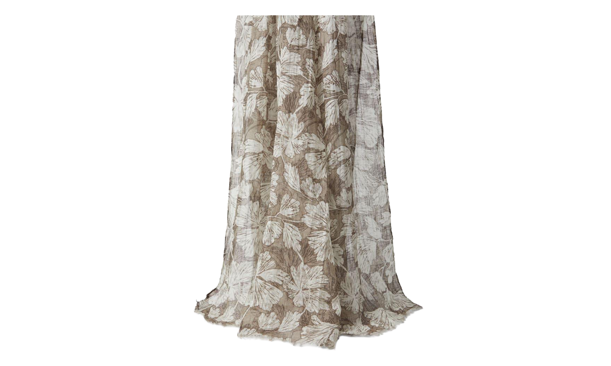 BRUNELLO CUCINELLI Linen Floral Scarf WMNS "Green And White" BRUN360
