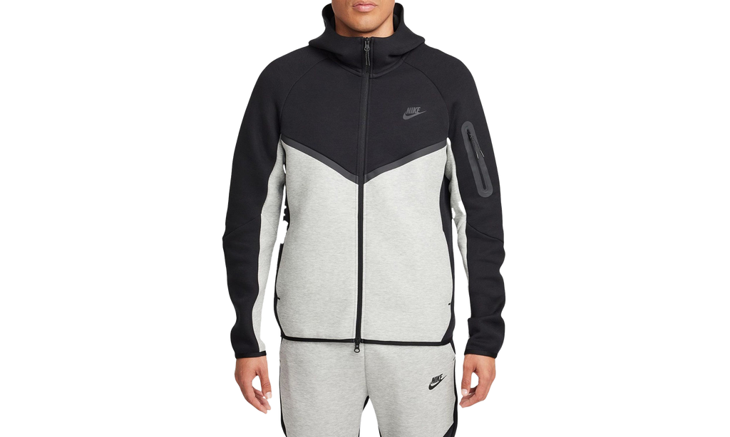 Nike Tech Men's Full-zip Windrunner Hoodie "BLACK/DARK HEATHER-GREY/BLACK" HV0949 011