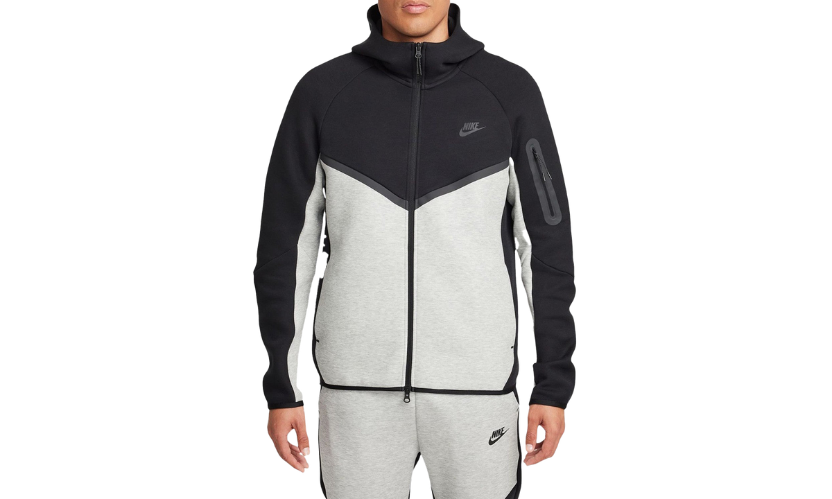 Nike Tech Men's Full-zip Windrunner Hoodie "BLACK/DARK HEATHER-GREY/BLACK" HV0949 011