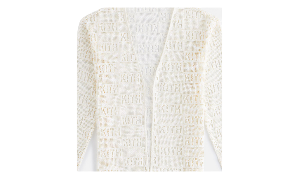 Kith Ethan Logo Lace Cardigan "Off-White" khw010111 114