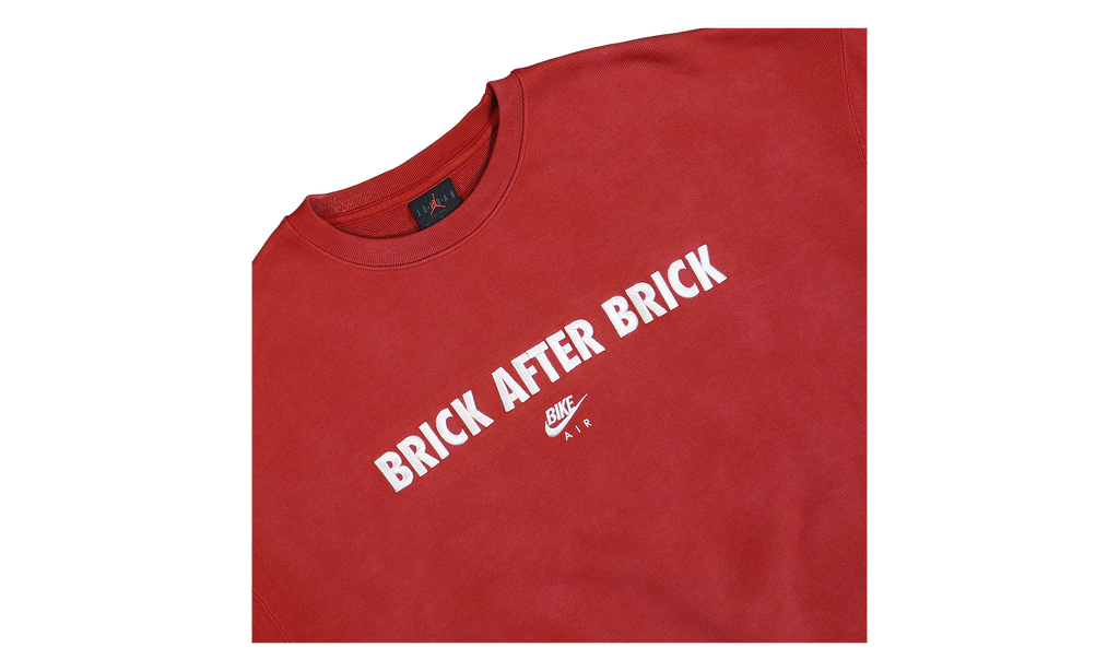 Air Jordan x Nigel Sylvester Brick After Brick Fleece Crewneck Sweatshirt "Vermilion / Sail" IQ8154 671