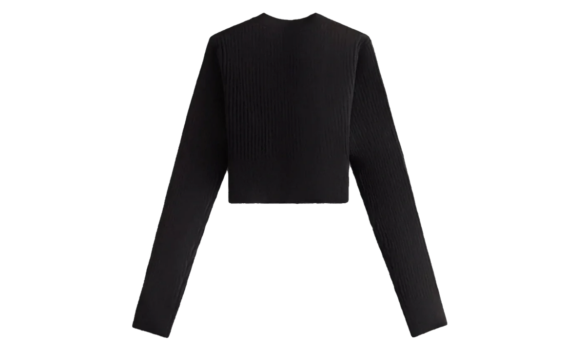 Kith Sydney Cropped Plush Rib Cardigan WMNS "Black" KHW030383 001