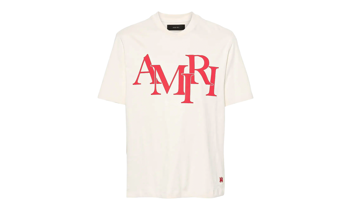 Amiri Staggered Logo T-Shirt "Cream Birch" AMJYTE1078 699