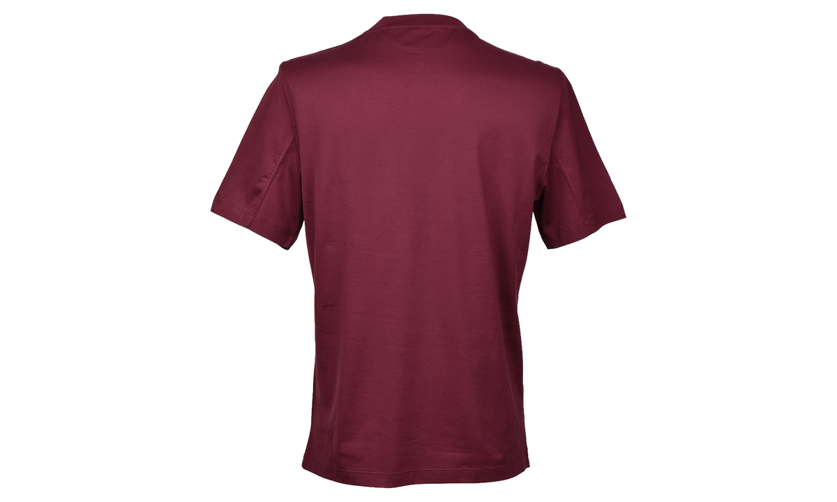 BRUNELLO CUCINELLI Silk Blend Crew Neck T-Shirt "Red" BRUN080