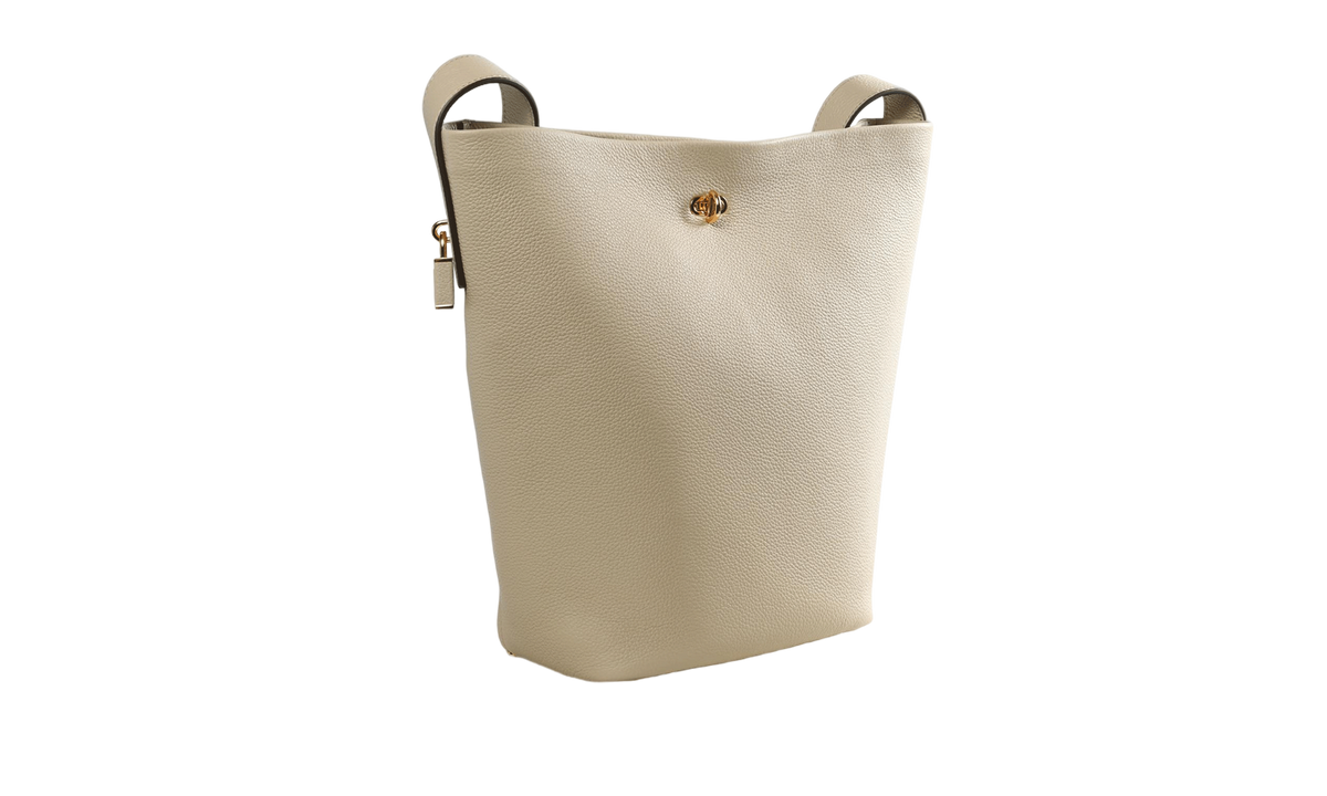 Tory Burch Lock Slim Bucket Bag "Light Stone" 178721 250