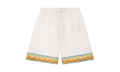 Casablanca Afro Cubism Tennis Club Silk Short "White" MS24 TR 012 04