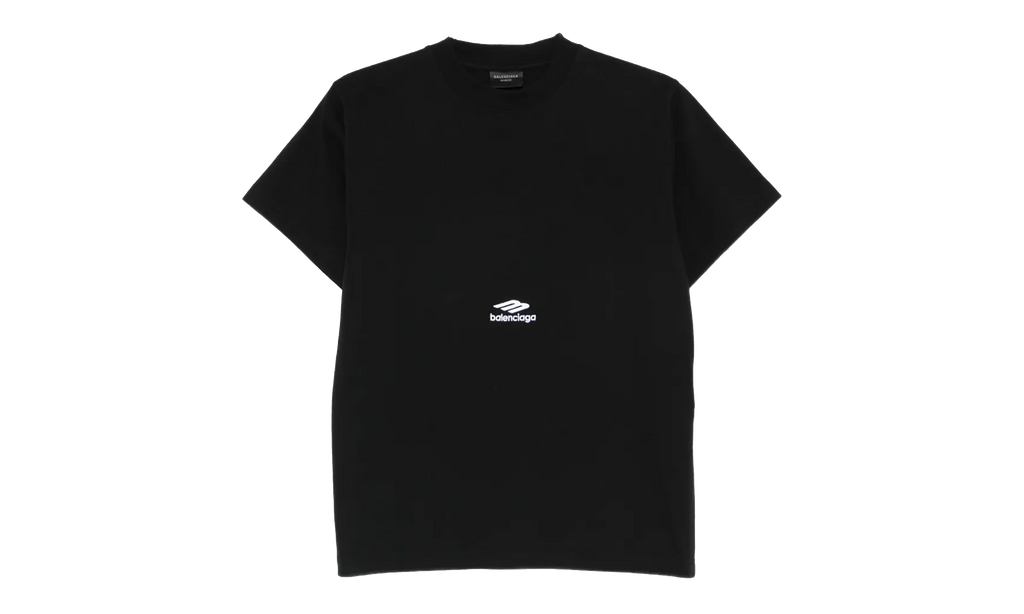 Balenciaga Short-Sleeve Crewneck T-Shirt WMNS "Washed Black / White" 855362 TTVK5 9034