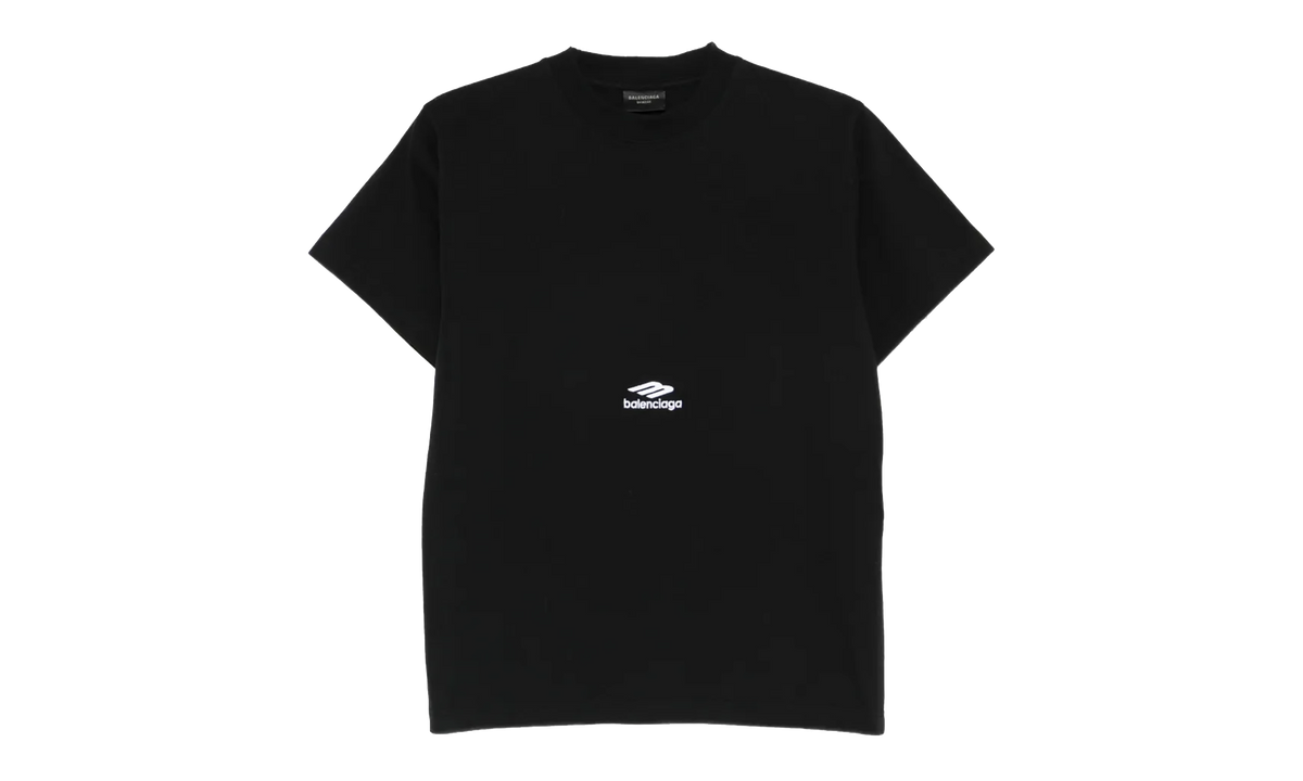 Balenciaga Short-Sleeve Crewneck T-Shirt WMNS "Washed Black / White" 855362 TTVK5 9034